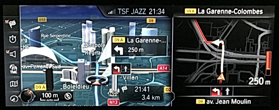 BMW iDrive 4 navigation split screen