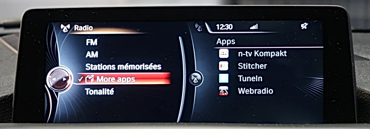 BMW iDrive radio applications
