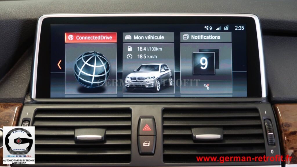 Système iDrive BMW 2018 de dernière génération sur le X5 E70 de 2008 pré-équipé en système CCC