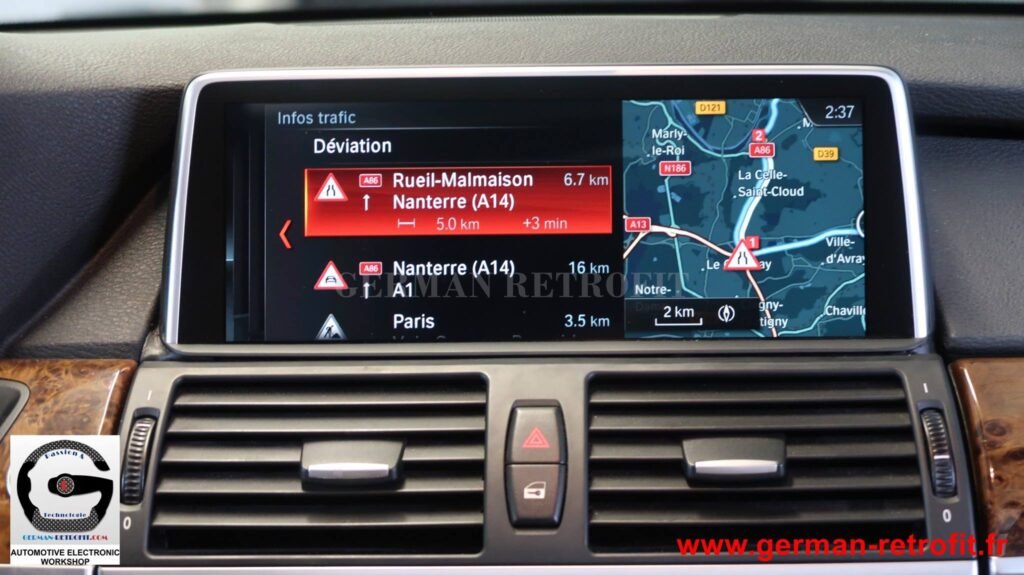 Système iDrive BMW 2018 de dernière génération sur le X5 E70 de 2008 pré-équipé en système CCC