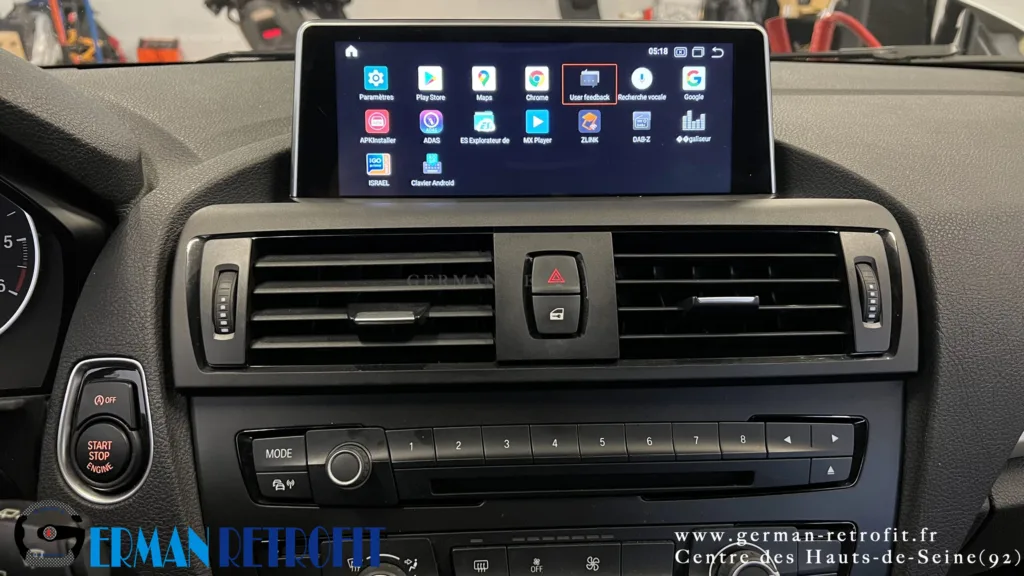 Système ANDROID Desk High – GERMAN RETROFIT, en déploiement sur la BMW Série 1 F20 de 2014
