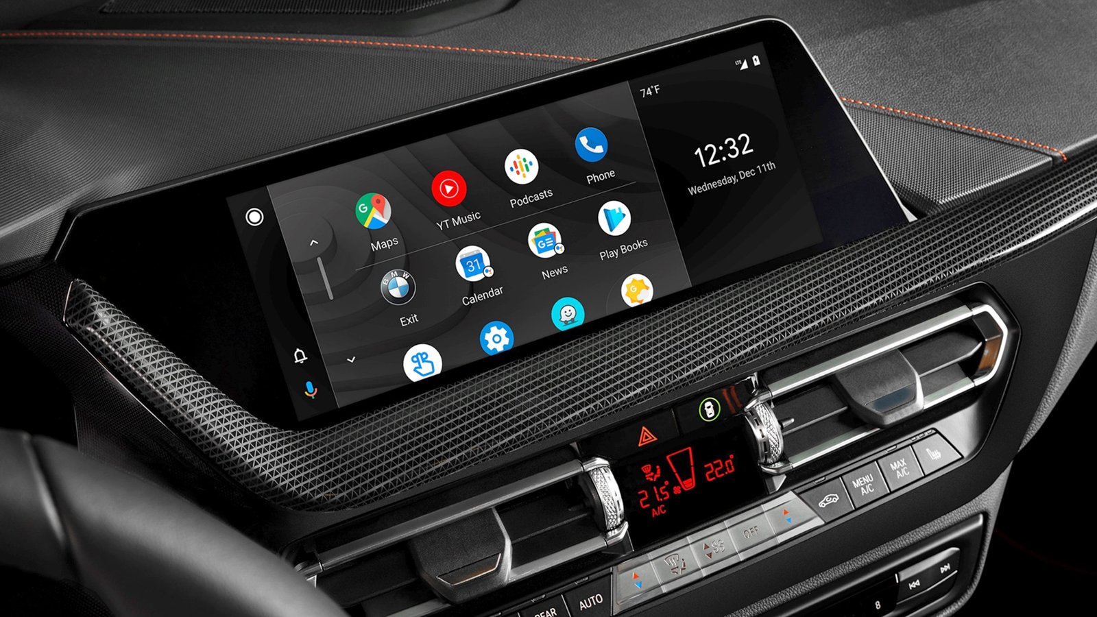 Exemple d’Android Auto dans une BMW compatible, illustration BMW Group.
