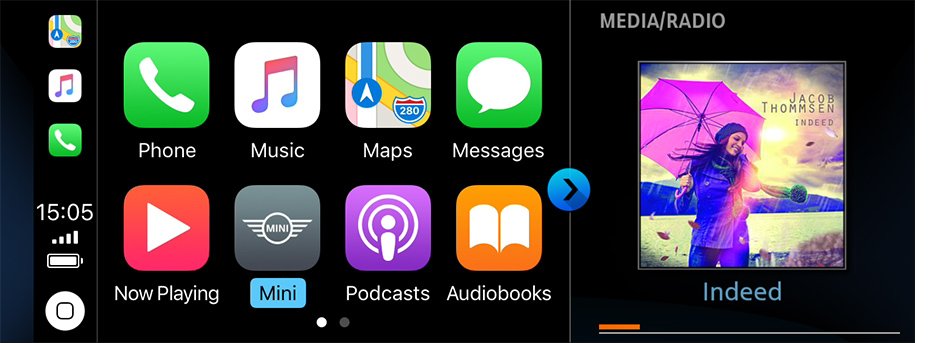 Exemple Apple CarPlay dans une interface BMW ID6, illustration BMW Group.